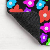 Retro Zwart Rainbow pride kleur Bloemen Patroon Muismat (Hoek)