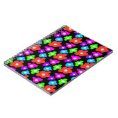 Retro Zwart Rainbow pride kleur Bloemen Patroon Notitieboek (Linkerzijde)