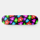 Retro Zwart Rainbow pride kleur Bloemen Patroon Persoonlijk Skateboard (Horizontaal)