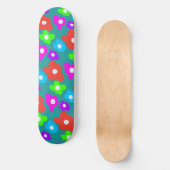 Retro Zwart Rainbow pride kleur Bloemen Patroon Persoonlijk Skateboard (Voorkant)