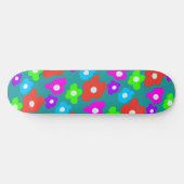 Retro Zwart Rainbow pride kleur Bloemen Patroon Persoonlijk Skateboard (Horizontaal)
