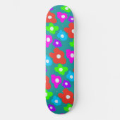 Retro Zwart Rainbow pride kleur Bloemen Patroon Persoonlijk Skateboard (Voorkant)