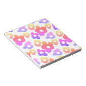 Retro Zwart Regenboog Kleurrijke Bloemen Patroon Notitieblok (Schuin)