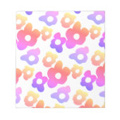 Retro Zwart Regenboog Kleurrijke Bloemen Patroon Notitieblok (Voorkant)