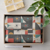 Retro Zwart Rood Groen Kerst Decoupage Tissuepapier (Geschenk)