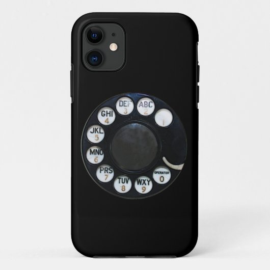 Retro Zwart Roterende Telefoon Case-Mate iPhone Case (Achterkant)