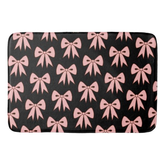Retro zwart roze strikken badkamer mat (Voorkant)