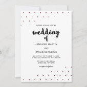 Retro Zwart Script Rode Stippen Kaart (Voorkant)