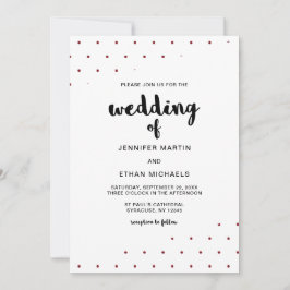 Retro Zwart Script Rode Stippen Kaart