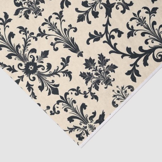 Retro Zwart toile de jouy Tissuepapier (Detail)