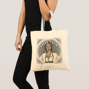 Retro zwart Vrouw Doctor canvas tas