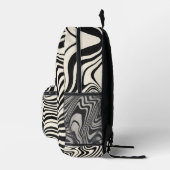 Retro zwart wervelpatroon Abstract Bedrukte Rugzak (Rechts)