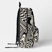 Retro zwart wervelpatroon Abstract Bedrukte Rugzak (Links)