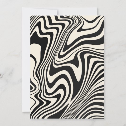 Retro zwart wervelpatroon Abstract Kaart (Achterkant)