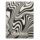 Retro zwart wervelpatroon Abstract Notitieboek (Voorkant)