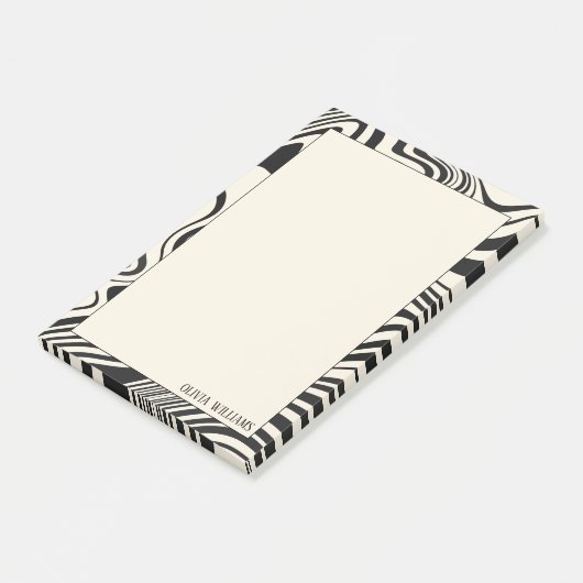 Retro zwart wervelpatroon Abstract Post-it® Notes (Schuin)