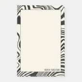 Retro zwart wervelpatroon Abstract Post-it® Notes (Voorkant)