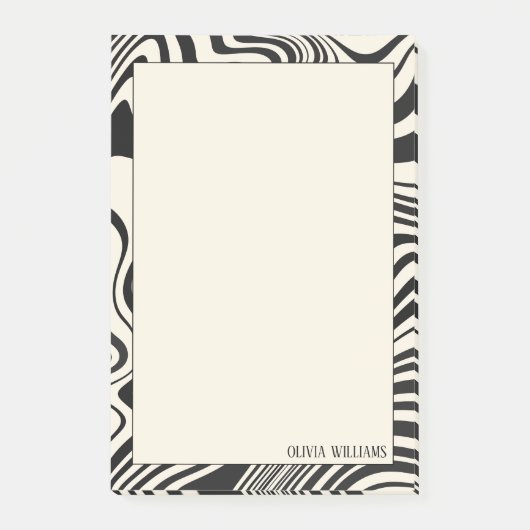 Retro zwart wervelpatroon Abstract Post-it® Notes (Voorkant)