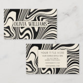 Retro zwart wervelpatroon Abstract Visitekaartje (Voorkant / Achterkant)