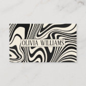 Retro zwart wervelpatroon Abstract Visitekaartje (Voorkant)