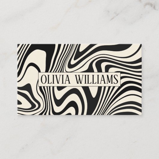 Retro zwart wervelpatroon Abstract Visitekaartje (Voorkant)