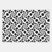 Retro zwart wervelpunt patroon thema inpakpapier vel (Voorkant)