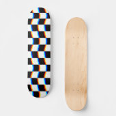 Retro Zwart Wit 3D Aberratie Schaakbord Persoonlijk Skateboard (Voorkant)