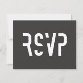 Retro Zwart & Wit 70s Receptie Huwelijk RSVP Kaartje (Achterkant)