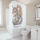 Retro Zwart Wit Abstract Zebra Patroon Initialen Douchegordijn (In situ)