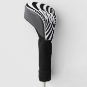 Retro Zwart Wit Abstract Zebra Patroon Initialen Golfheadcover (Schuin)