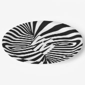 Retro Zwart Wit Abstract Zebra Patroon Initialen Papieren Bordje (Gekanteld)