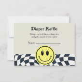 Retro  zwart & wit Baby Luierloof Kaart (Voorkant)