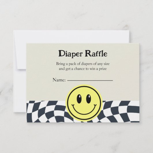 Retro  zwart & wit Baby Luierloof Kaart (Voorkant)