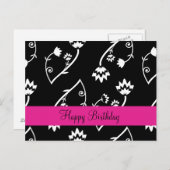 Retro zwart-wit bloemen ansichtkaart briefkaart (Voorkant / Achterkant)