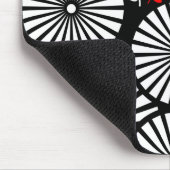 Retro zwart-wit bloemen muismat (Hoek)