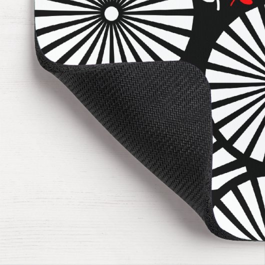 Retro zwart-wit bloemen muismat (Hoek)