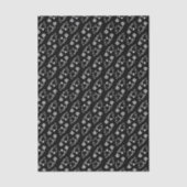Retro zwart-wit bloemen Tie Tissuepapier (Voorkant)