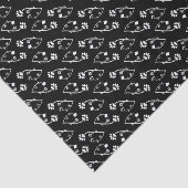 Retro zwart-wit bloemen Tie Tissuepapier (Detail)