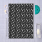 Retro zwart-wit bloemen Tie Tissuepapier (Craft)