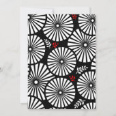 Retro zwart-wit bloemen trouwkaart kaart (Achterkant)