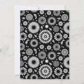 Retro zwart-wit bloemen trouwkaart kaart (Achterkant)