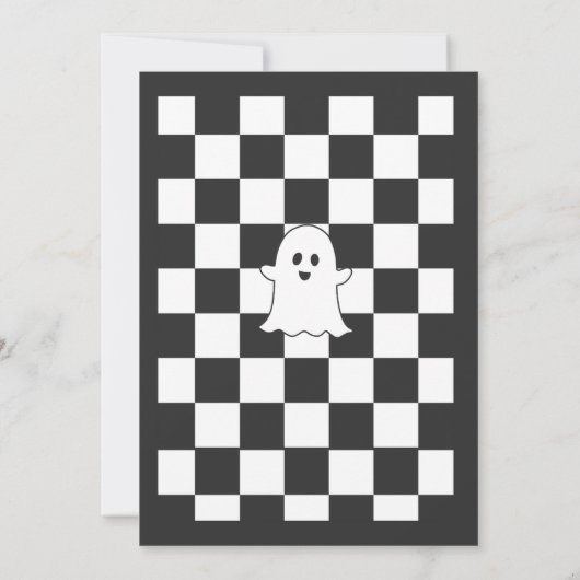 Retro zwart-wit Boos en Booze Halloween Party Kaart (Achterkant)