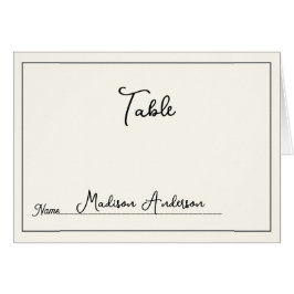 Retro Zwart Wit Bruiloft Plaats Kaart