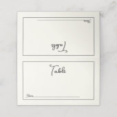 Retro Zwart Wit Bruiloft Plaats Kaart Plaatskaartje (Buitenkant ongevouwen)