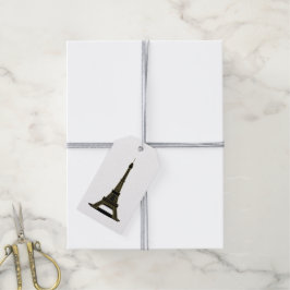 Retro zwart-wit cadeaukaartje Eiffeltoren Cadeaulabel