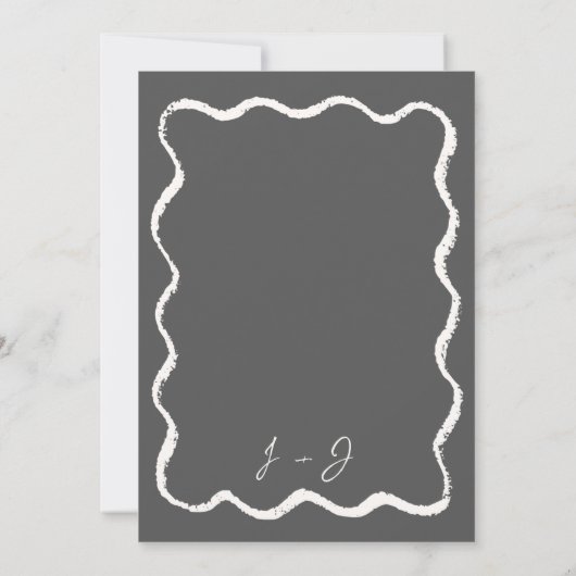 Retro Zwart & Wit Champagne Tower Save the Date Kaart (Achterkant)