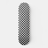Retro Zwart Wit Checker 80's Cool Wall Art Persoonlijk Skateboard (Voorkant)