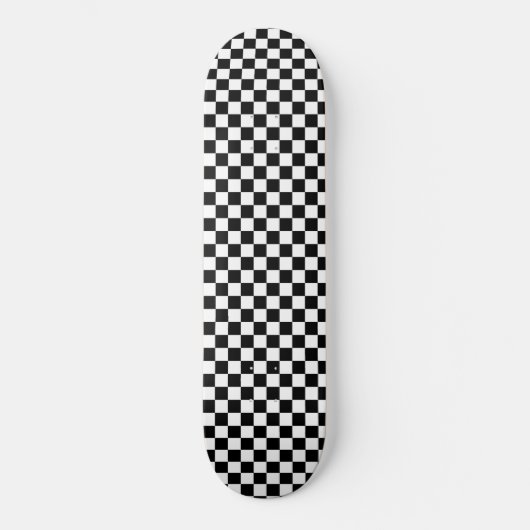 Retro Zwart Wit Checker 80's Cool Wall Art Persoonlijk Skateboard (Voorkant)