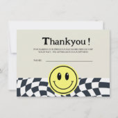 Retro  zwart-wit checker Baby Dank u (Voorkant)