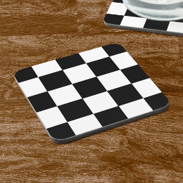 Retro Zwart-wit Checkerboard Drinkonderzetters Onderzetter